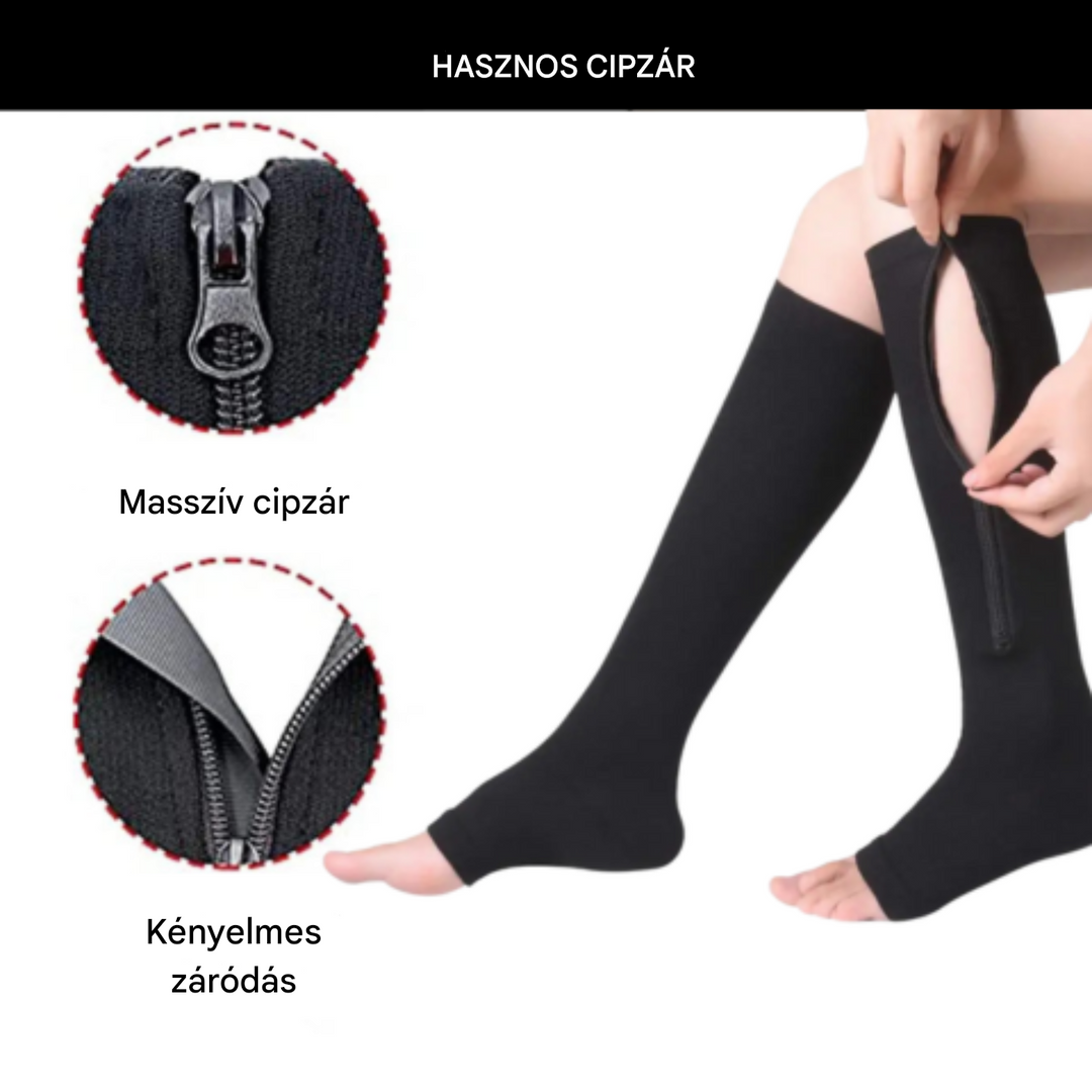 Ortopédiai kompressziós zoknik cipzárral - ComfortZip