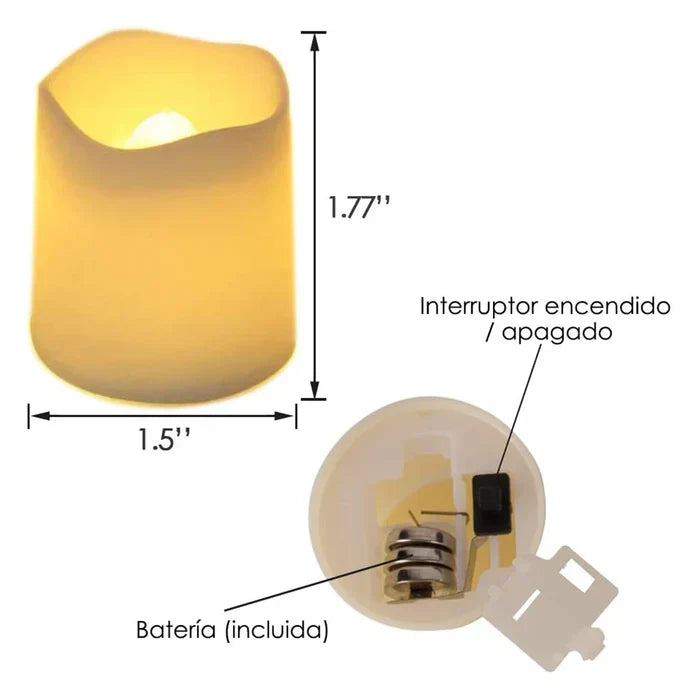 24 Darabos LED Lámpás Gyertya Készlet - GlowFlicker