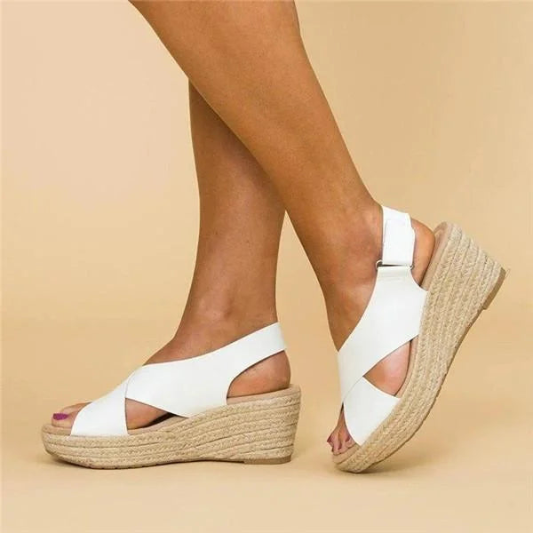 Kényelmes ortopéd bőrszíjas espadrilles - Clara