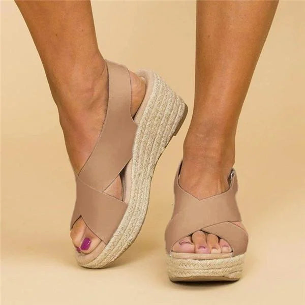 Kényelmes ortopéd bőrszíjas espadrilles - Clara